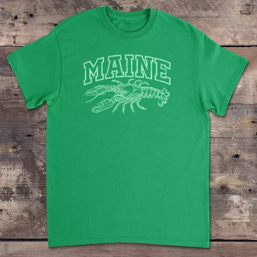 Maine Lobster Gildan 5000 Irish Green Front