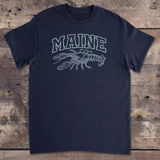 Maine Lobster Gildan 5000 Navy Front