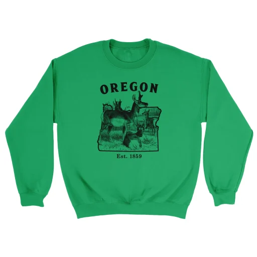 Oregon Antelope Gildan 18000 Full Front irish green