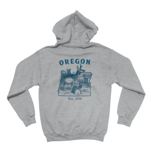 Oregon Antelope Gildan 18500 Full Back sport grey