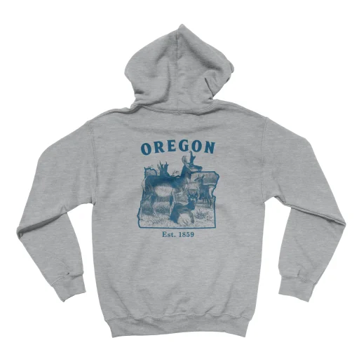 Oregon Antelope Gildan 18500 Full Back sport grey