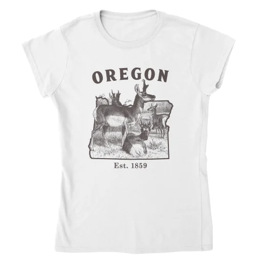 Oregon Antelope Gildan 64000L Full Front white