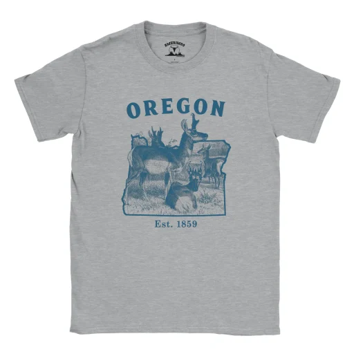 Oregon Antelope Gildan 64000 Full Front sport grey