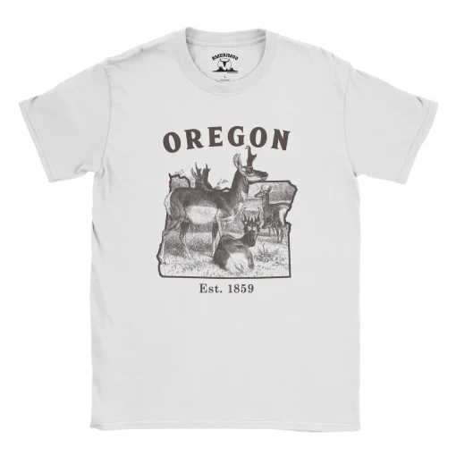 Oregon Antelope Gildan 64000 Full Front white