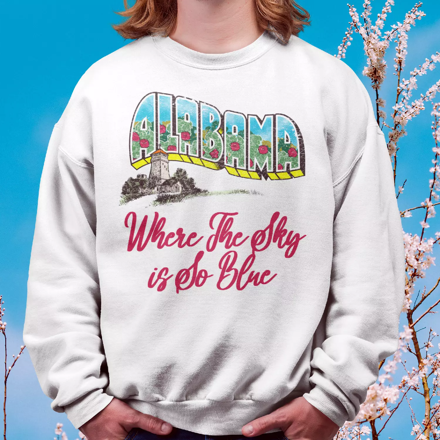 Alabama Vintage Postcard Gildan 18000 Men