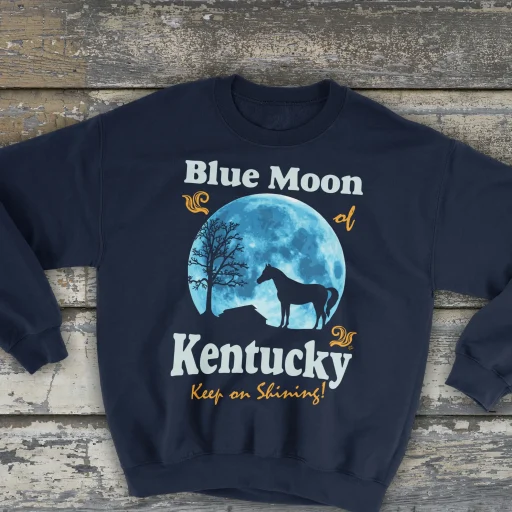 Blue Moon of Kentucky Gildan 18000 Detail Front Navy