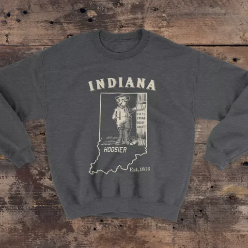 Hooser Indiana Nickname Gildan 18000 Front Full Dark Heather