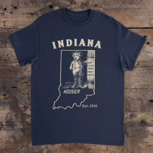 Hooser Indiana Nickname Gildan 5000 Front Full Navy