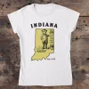 Hooser Indiana Nickname Gildan 64000 L Front Full White