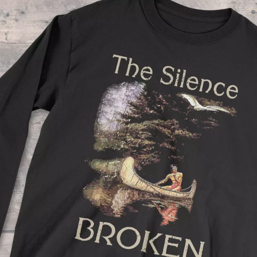 The Silence Broken Gildan 2400 Front Detail Black