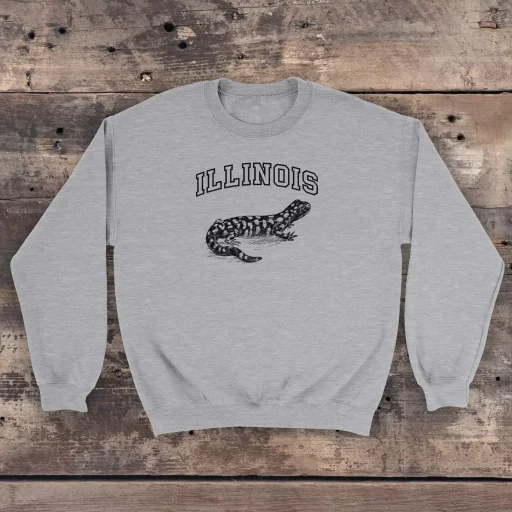 Illinois Tiger Salamander Gildan 18000 Full Front sport grey