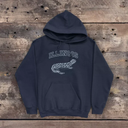 Illinois Tiger Salamander Gildan 18500 Full Front navy