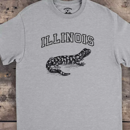 Illinois Tiger Salamander Gildan 5000 Detail Front sport grey