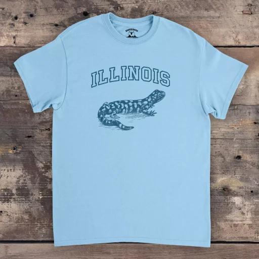 Illinois Tiger Salamander Gildan 5000 Full Front light blue