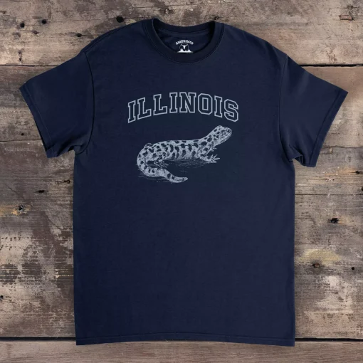 Illinois Tiger Salamander Gildan 5000 Full Front navy