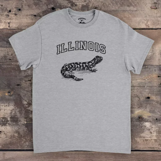 Illinois Tiger Salamander Gildan 5000 Full Front sport grey