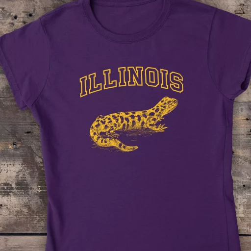 Illinois Tiger Salamander Gildan 64000L Detail Front purple