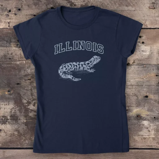 Illinois Tiger Salamander Gildan 64000L Full Front navy