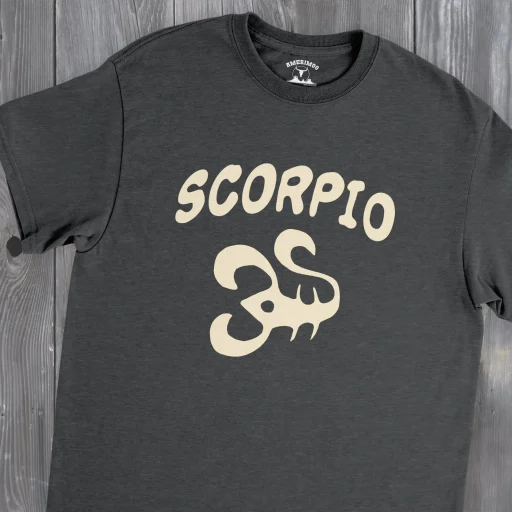 Naif Zodiac Scorpio Gildan 5000 Detail Front Dark Heather