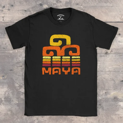 Mayan Fire Gildan 64000 Full Front Black